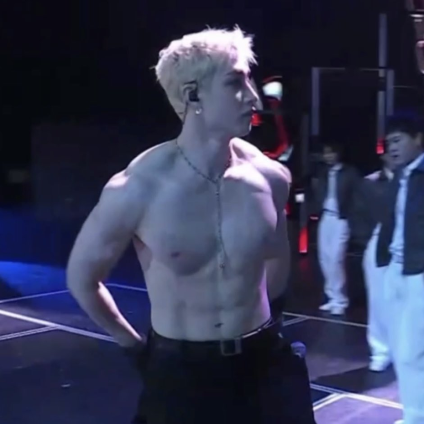 bang chan shirt less